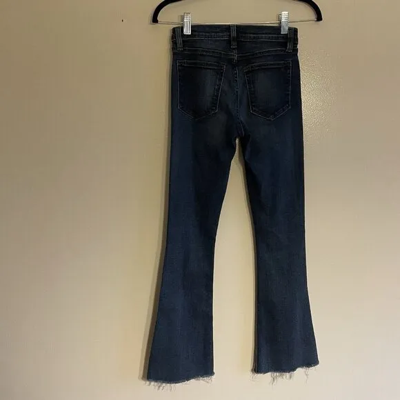 Miss Me Vintage Women 24 Distressed Denim Embroidered Boho Mid-Rise Flare Jeans