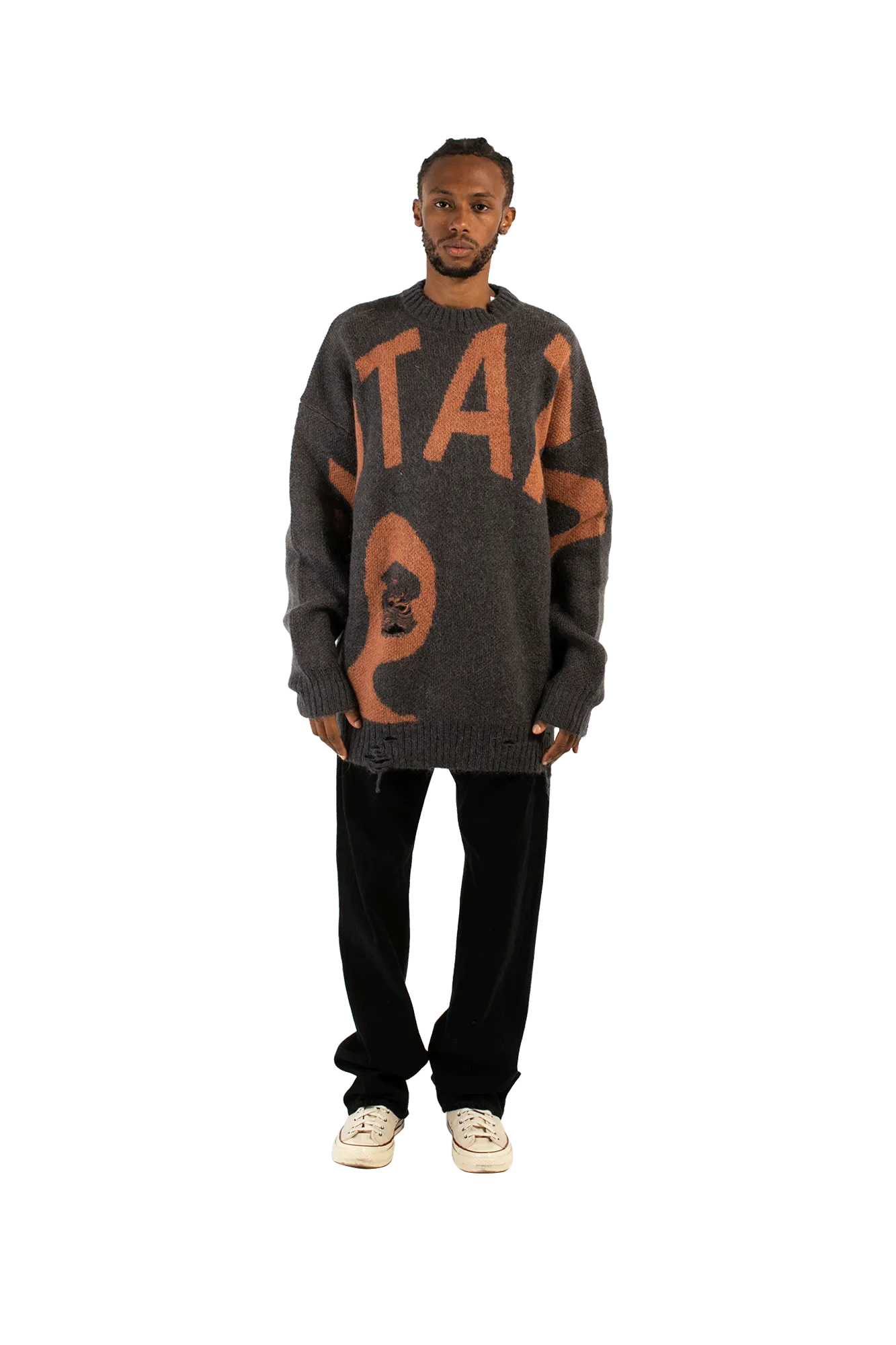 Mutate Distressed Creneck Sweater