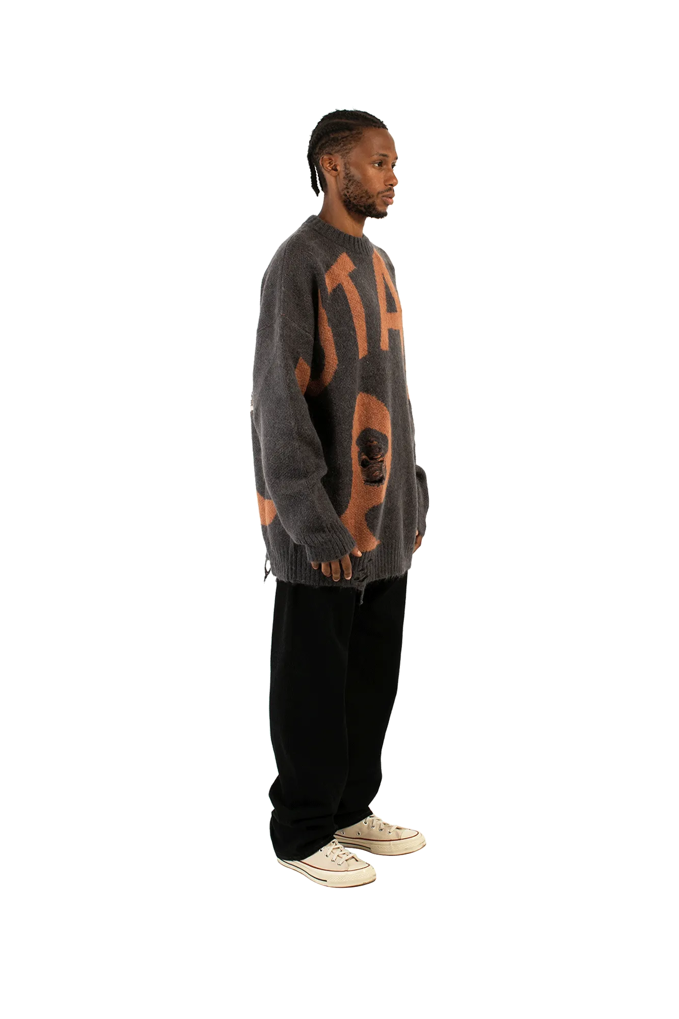 Mutate Distressed Creneck Sweater