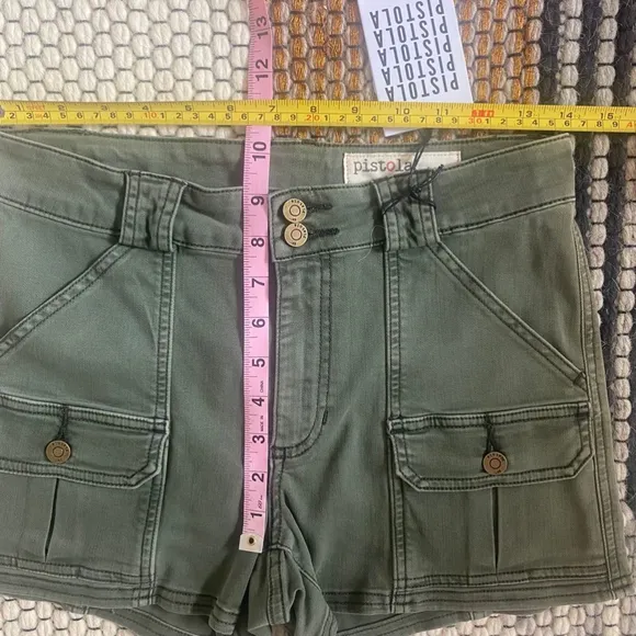MWT Pistola Chester Cargo Utility Shorts Olive Green Size S
