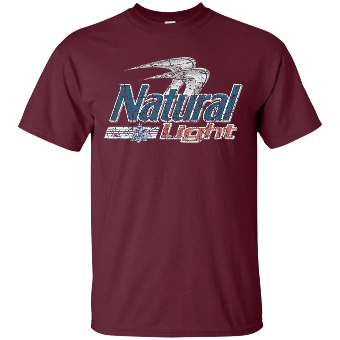 Natural Light Beer T-Shirt Custom Designed Color Worn Label Pattern