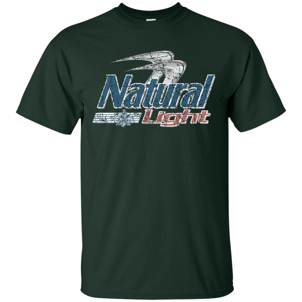 Natural Light Beer T-Shirt Custom Designed Color Worn Label Pattern