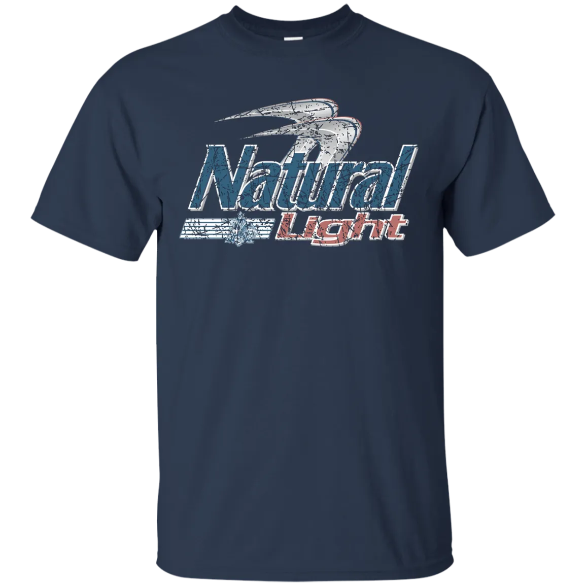 Natural Light Beer T-Shirt Custom Designed Color Worn Label Pattern