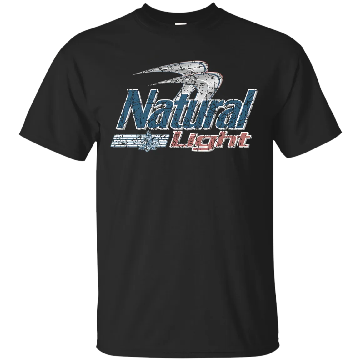Natural Light Beer T-Shirt Custom Designed Color Worn Label Pattern