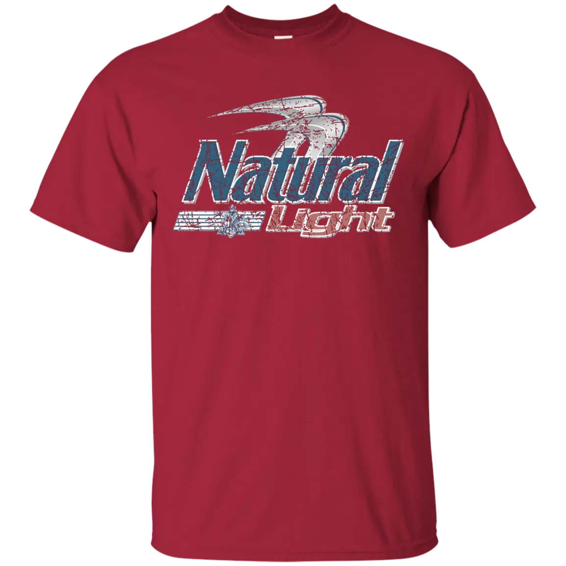 Natural Light Beer T-Shirt Custom Designed Color Worn Label Pattern