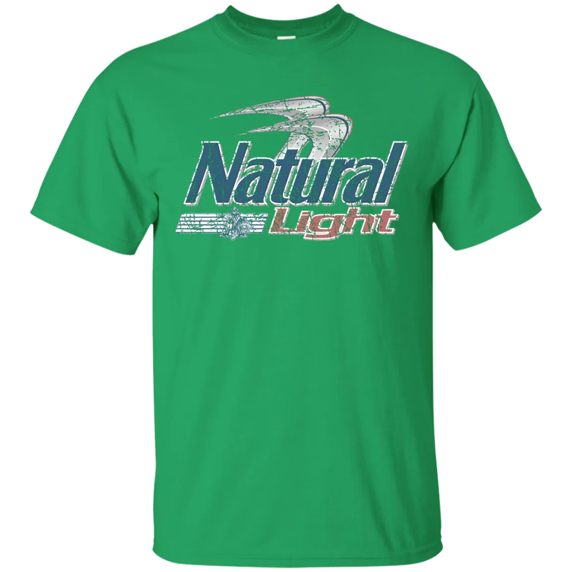 Natural Light Beer T-Shirt Custom Designed Color Worn Label Pattern