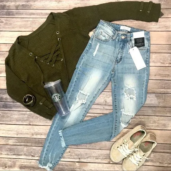 Nature Denim BY KANCAN Light Wash Skinny Jeans NT2106L