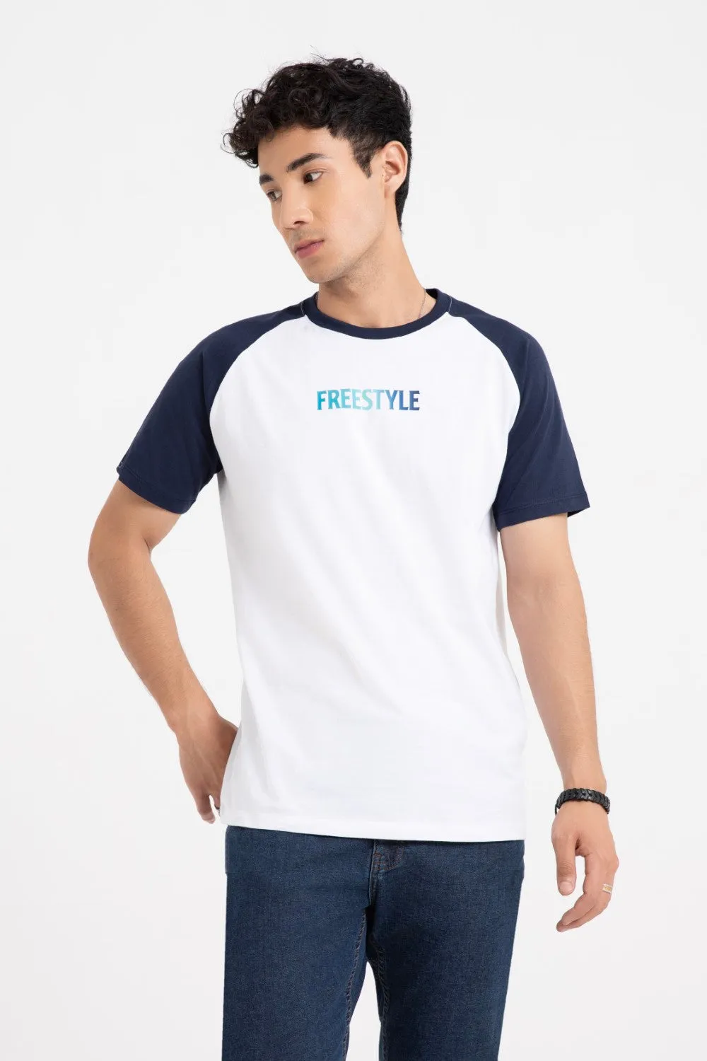 Navy-White T-Shirt