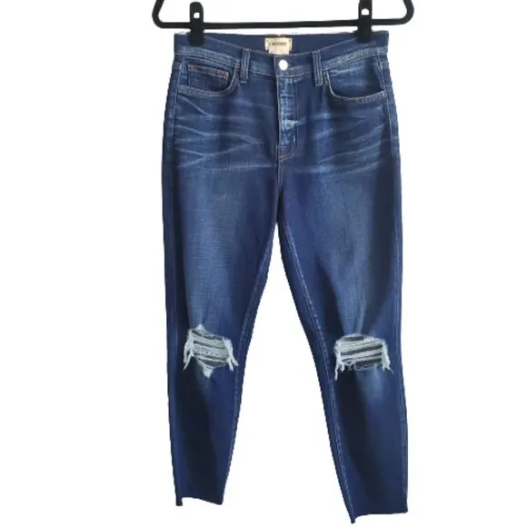 NEW L'Agence Abigail French Slim High Rise Ripped Skinny Jeans
