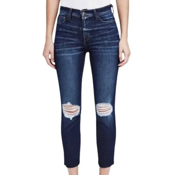 NEW L'Agence Abigail French Slim High Rise Ripped Skinny Jeans