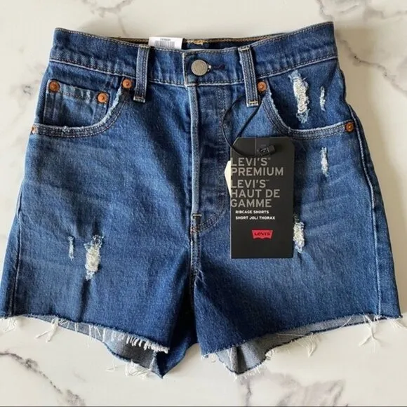 NEW Levi’s Ribcage Cutoff Distressed Jean Shorts