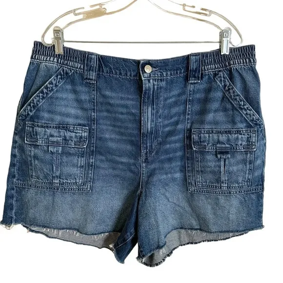 NWT American Eagle Size 20 Highest Rise 90s Boyfriend Cargo Shorts Denim New 35