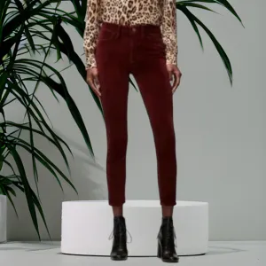 NWT FRAME Denim Le High Skinny velvet Pinot/RED jeans Size: 24 Slight Stretch