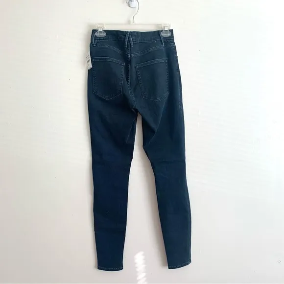 NWT Good American Good Legs Dark Wash Distressed High Rise Skinny Jeans
