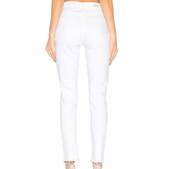 NWT GRLFRND Karolina White Distressed Denim Jeans