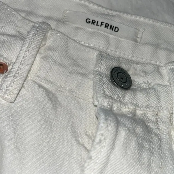NWT GRLFRND Karolina White Distressed Denim Jeans