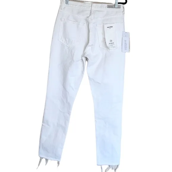 NWT GRLFRND Karolina White Distressed Denim Jeans