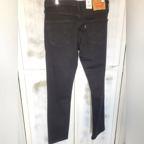 NWT Levi's 511 Flex Stretch Slim Mid Rise Black Distressed Jeans 33x32