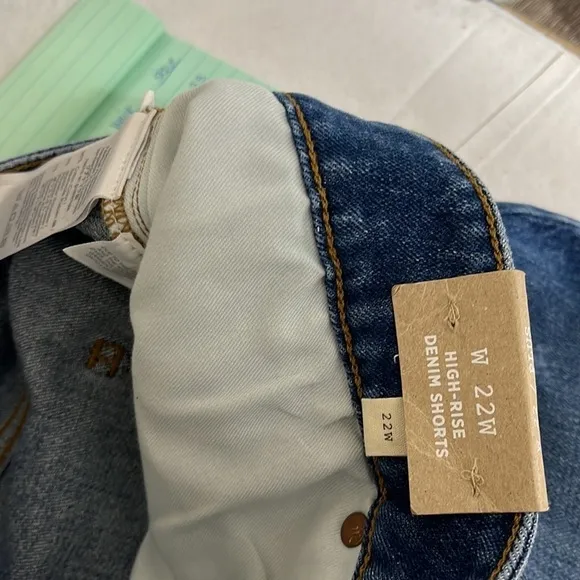 NWT plus size madewell high rise denim shorts size 22W