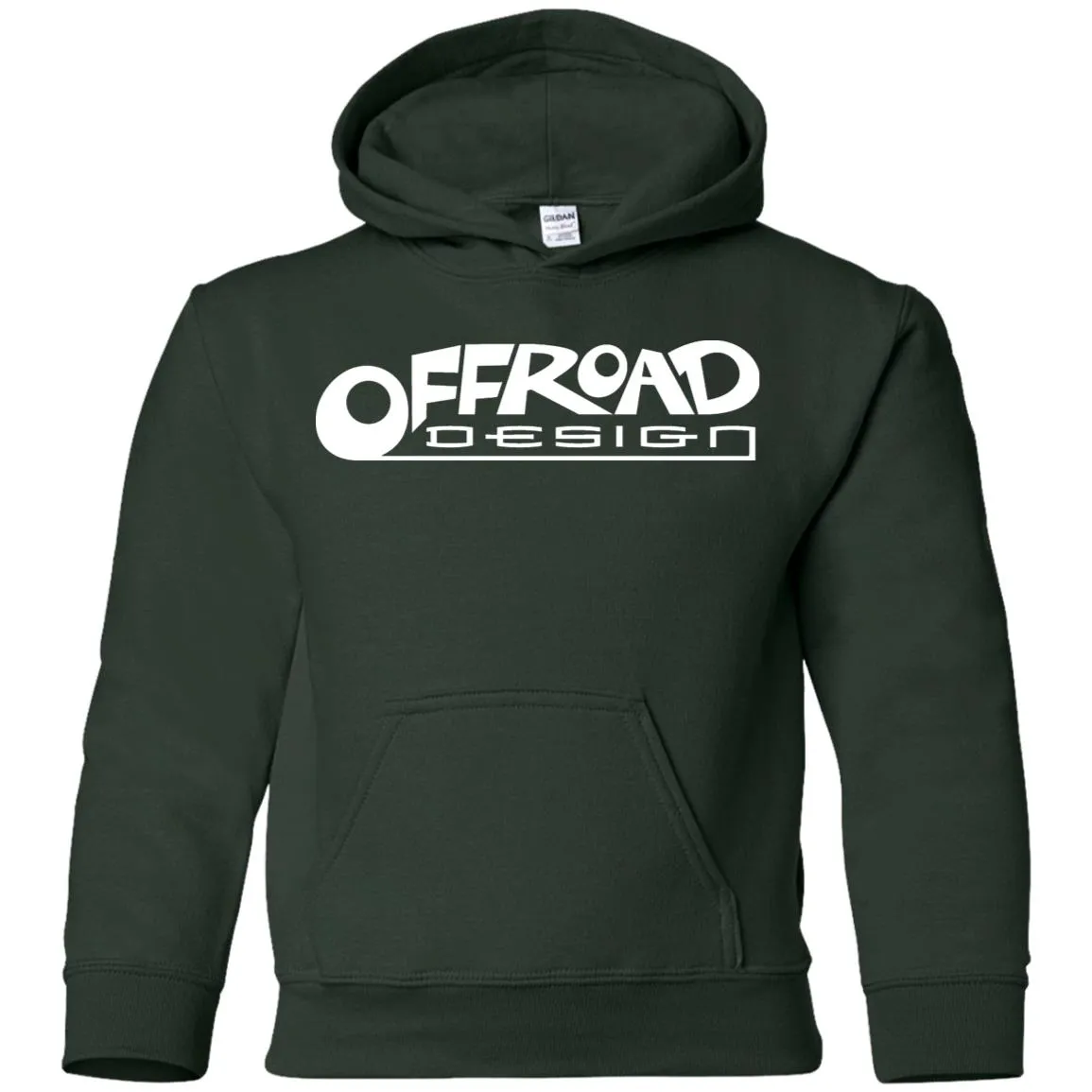 Offroad Design white logo G185B Gildan Youth Pullover Hoodie