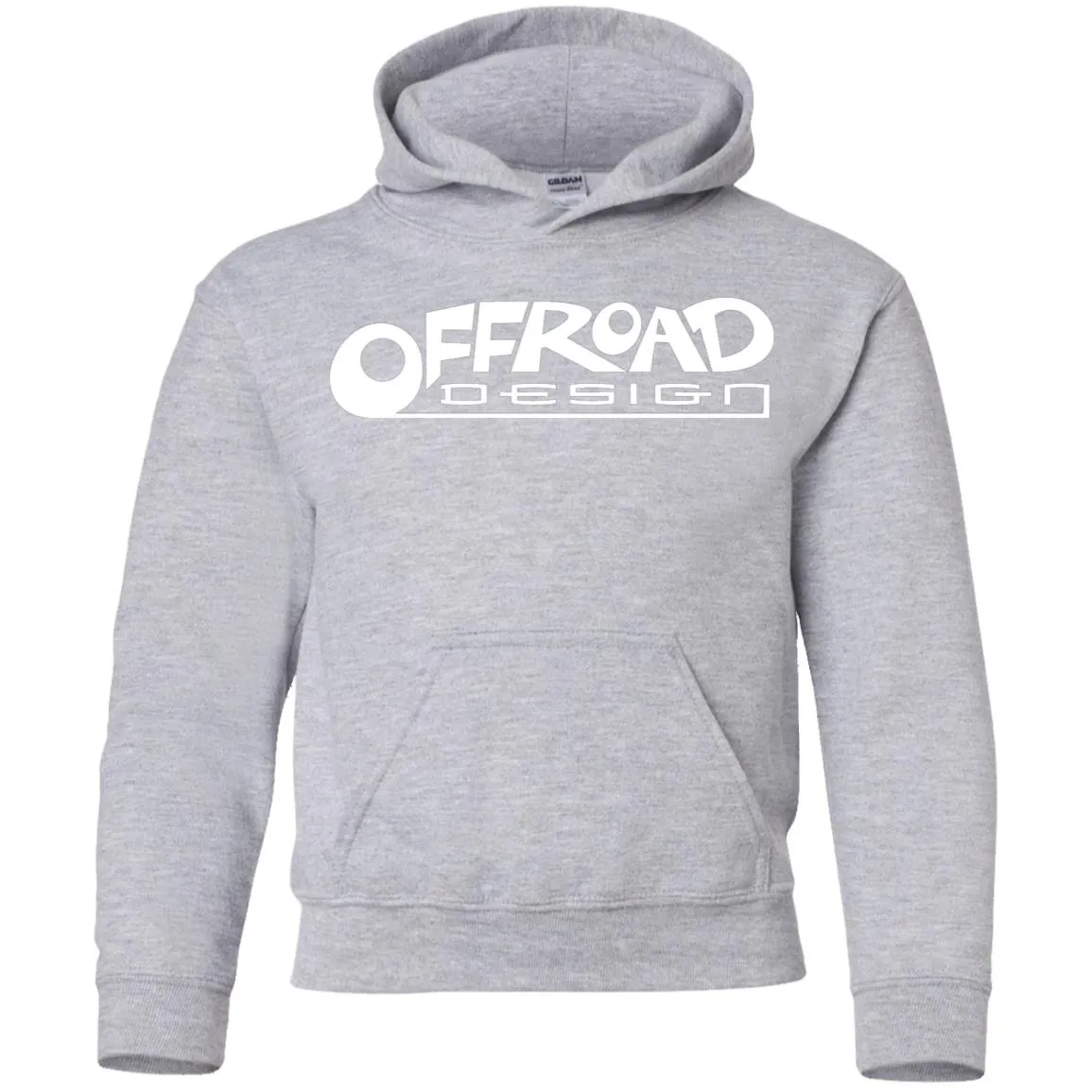 Offroad Design white logo G185B Gildan Youth Pullover Hoodie