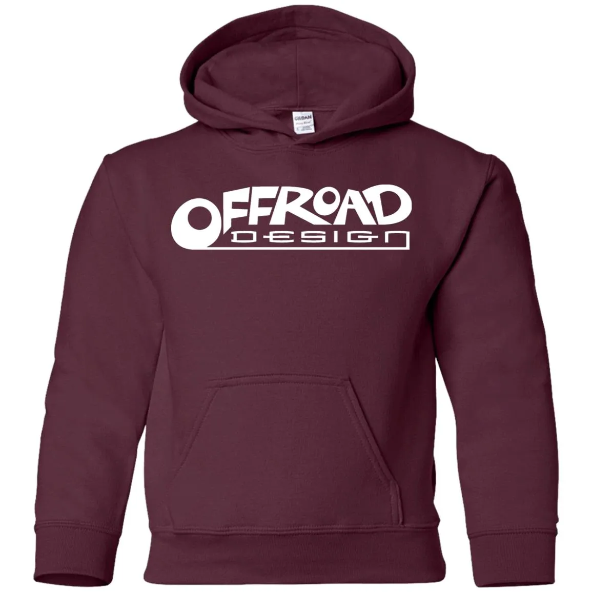Offroad Design white logo G185B Gildan Youth Pullover Hoodie