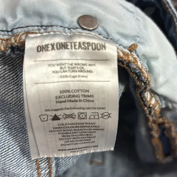 One Teaspoon denim raw hem shorts size 29