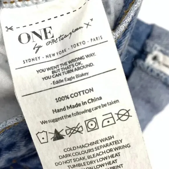 One Teaspoon Women’s Size 27 Chargers Distressed Denim Shorts Relaxed Fit