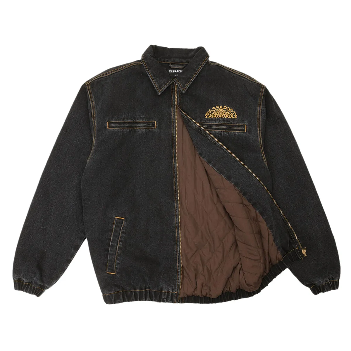 Pass~Port - Vineyard Birds Denim Delivery Jacket Washed Black