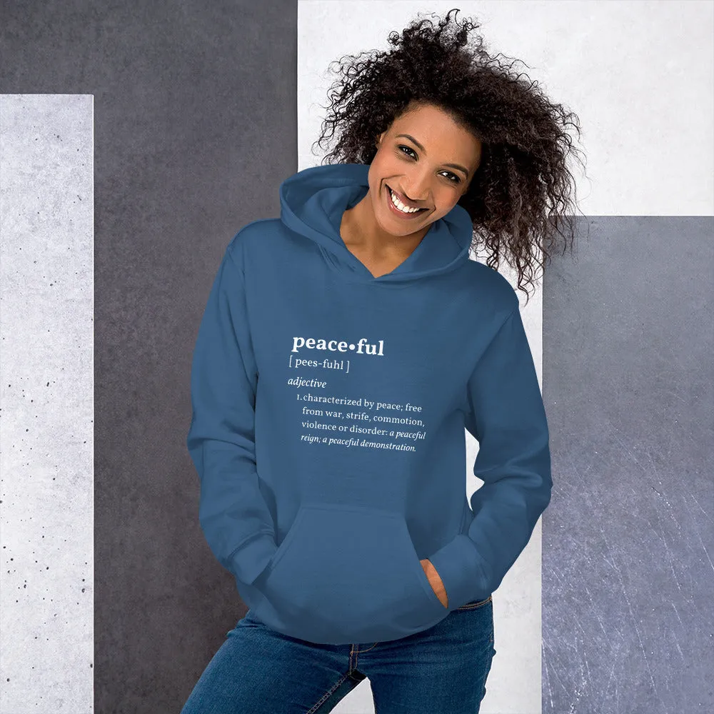 PEACEFUL Inspirational Mental Health Yoga Mediation Hoodie for Women