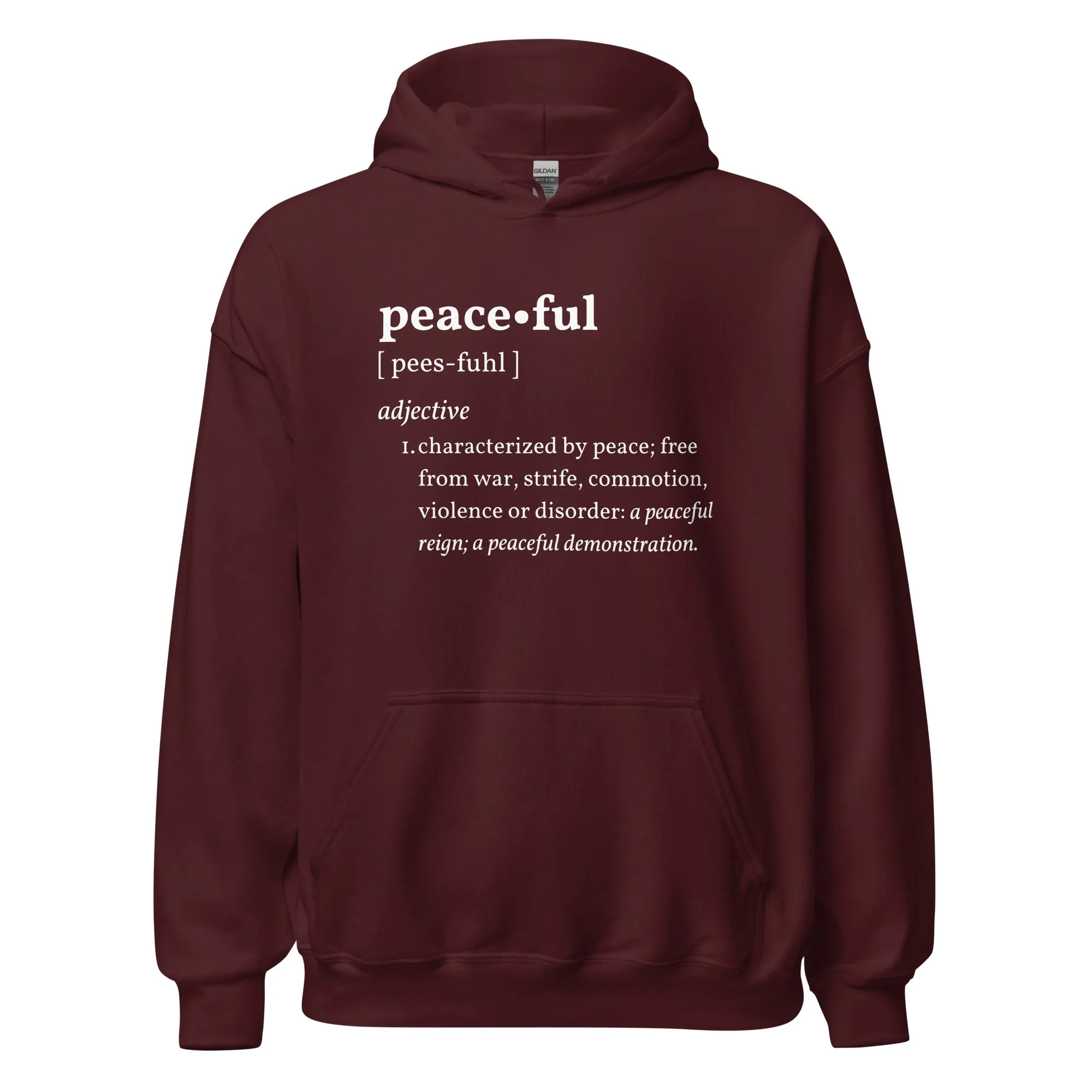 PEACEFUL Inspirational Mental Health Yoga Mediation Hoodie for Women