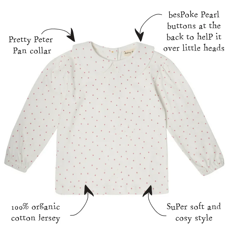 Peter Pan Collar - Pink Dot