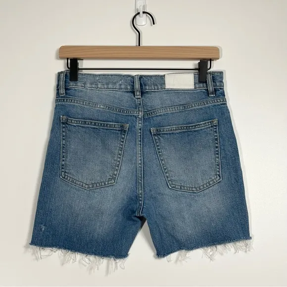 Pistola Distressed High Rise Denim Shorts