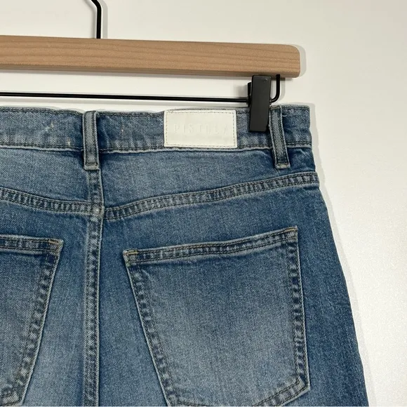 Pistola Distressed High Rise Denim Shorts