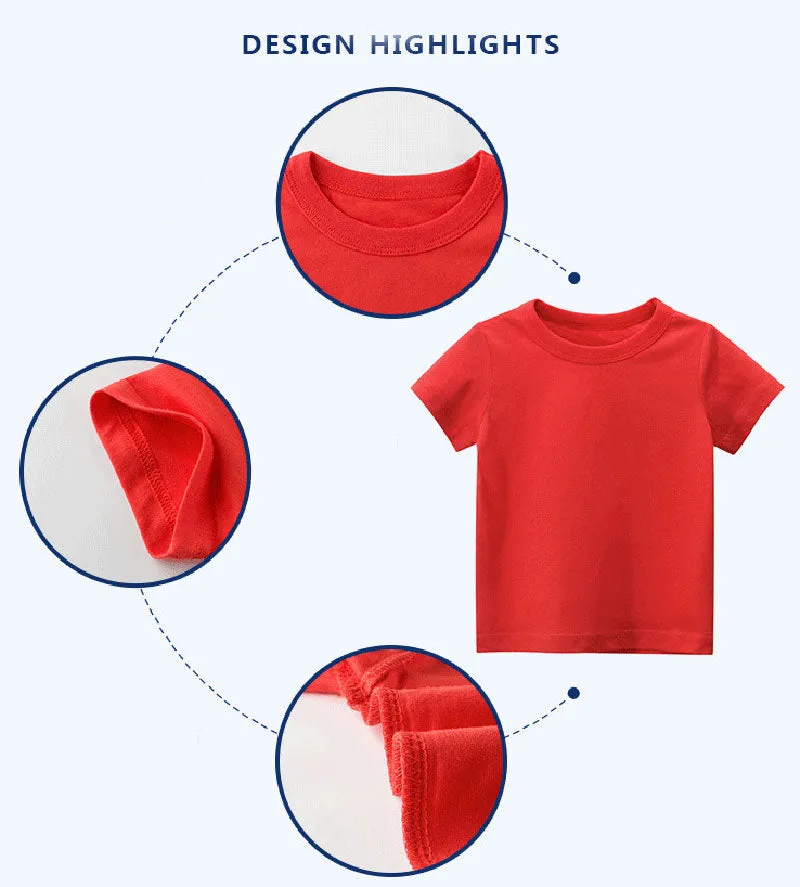 Plain Cotton T-Shirt for Ages 1 - 8 Years