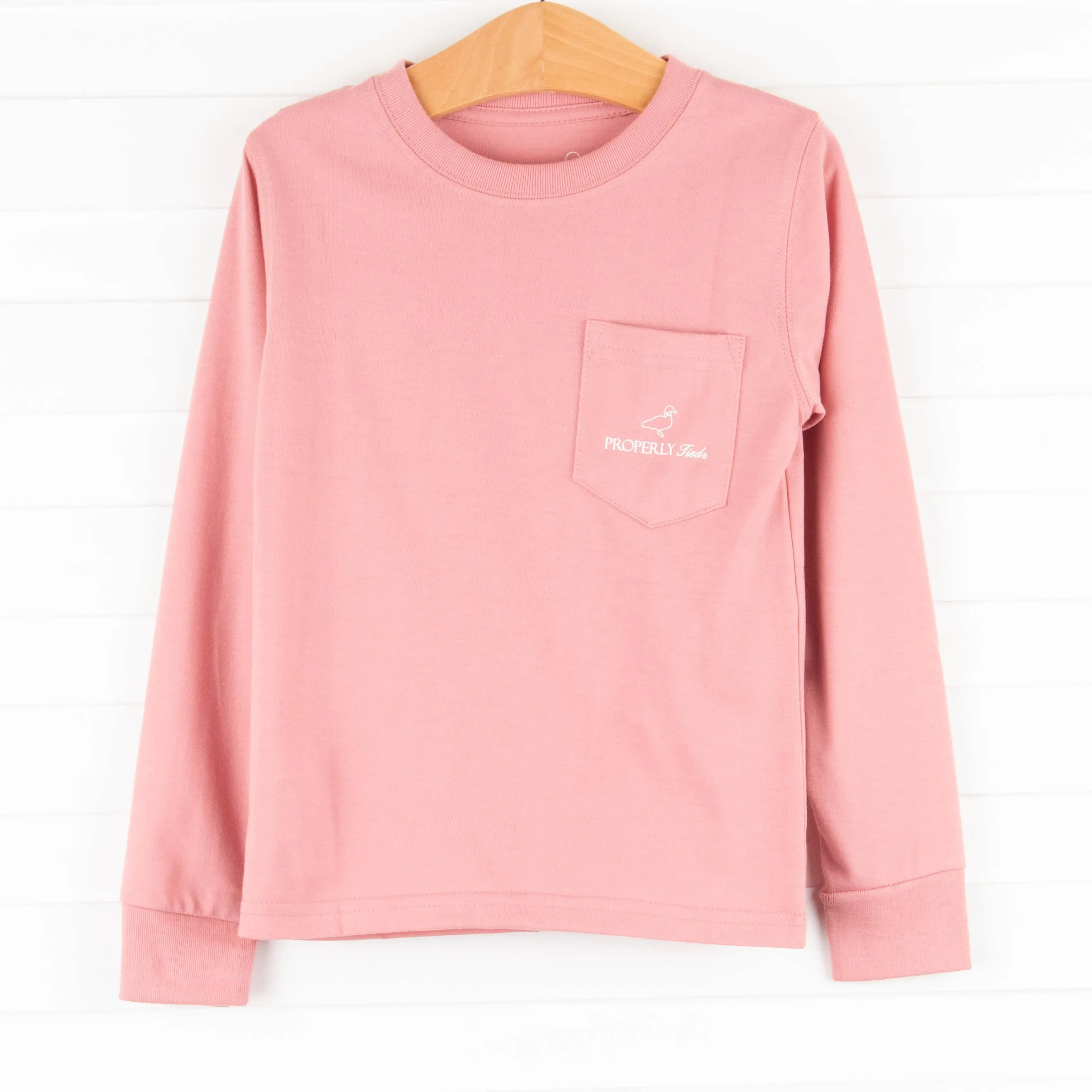 Properly Tied Compass Long Sleeve Shirt, Salmon