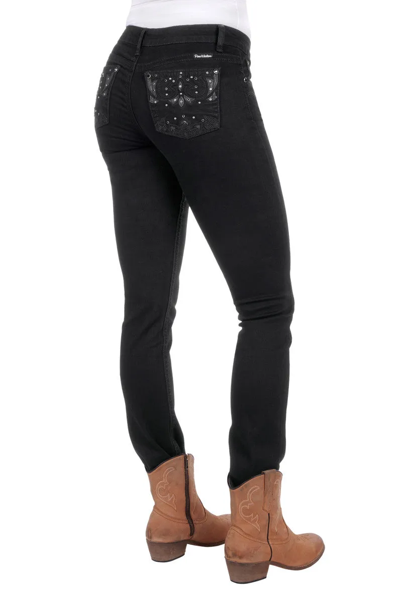 Pure Western Joan Skinny Ladies Jeans Ebony