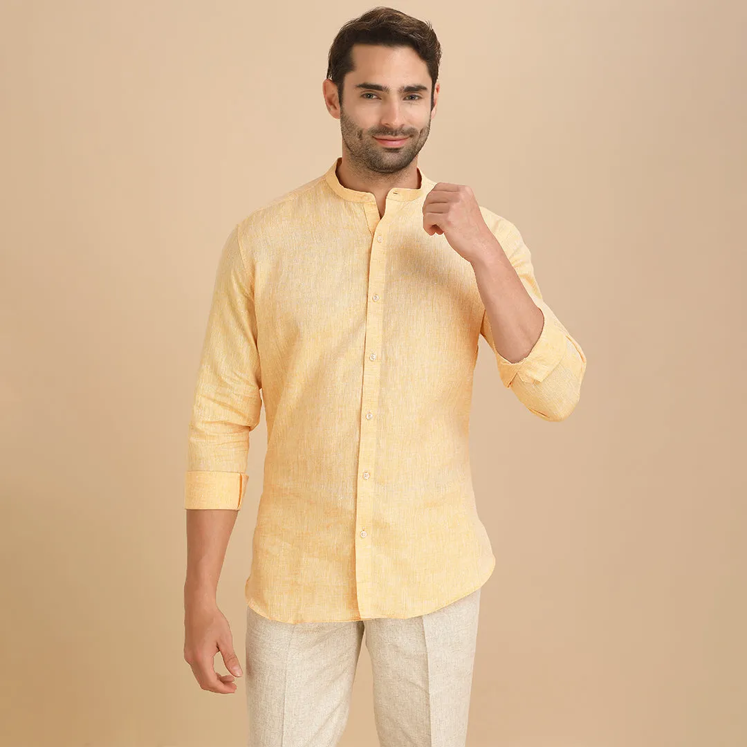 Radiant Yellow Plain Shirt for Men