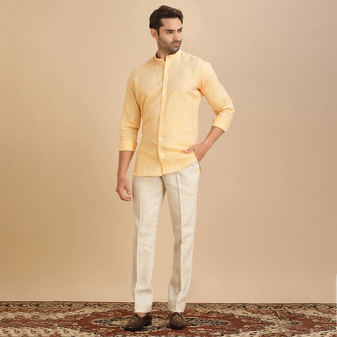 Radiant Yellow Plain Shirt for Men