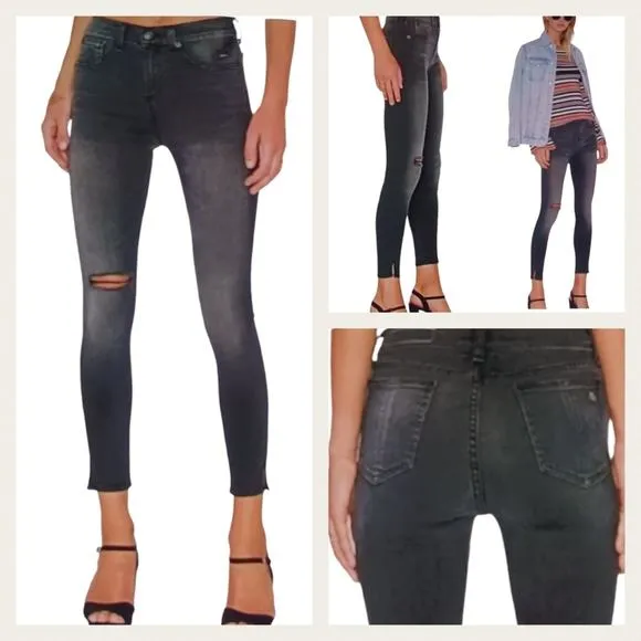 Rag &amp; Bone 10' Capri Distressed Steele $215 Size 32   J1343