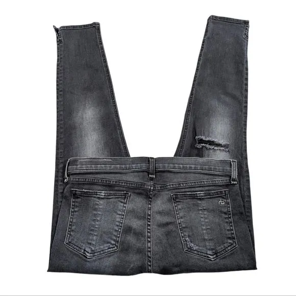 Rag &amp; Bone 10' Capri Distressed Steele $215 Size 32   J1343