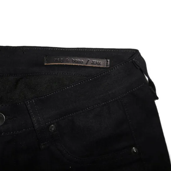 Rag &amp; Bone Nina Skinny Jeans Leather Jegging Blue