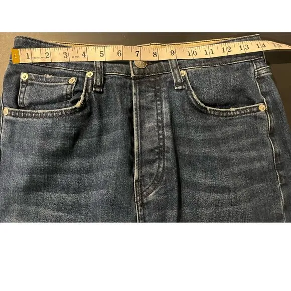 Rag &amp; bone women's jeans, Maya High-Rise Ankle Slim, 27, distressed, button fly