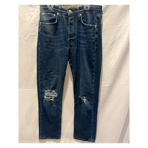 Rag &amp; bone women's jeans, Maya High-Rise Ankle Slim, 27, distressed, button fly
