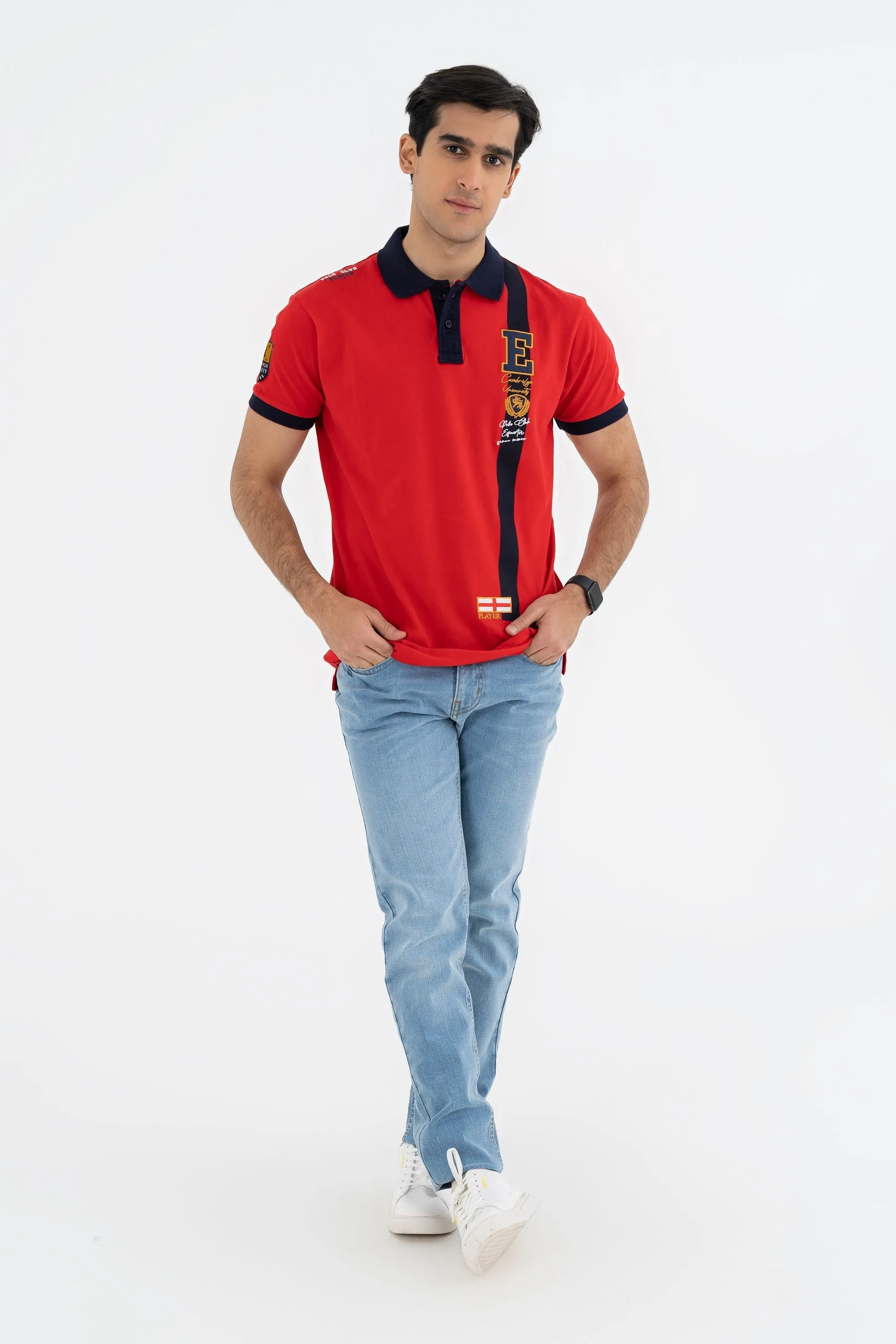 Red and Blue Polo Shirt
