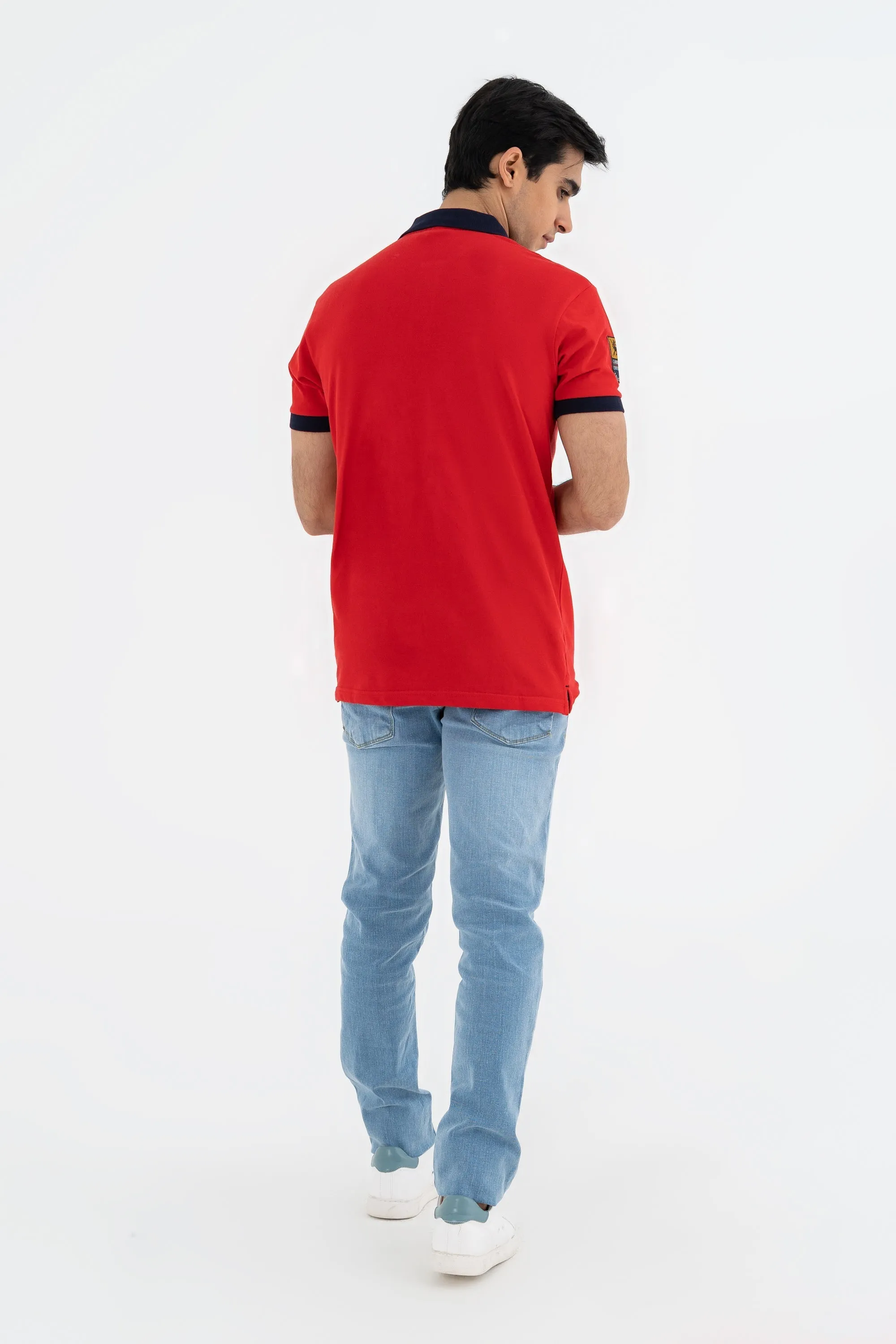 Red and Blue Polo Shirt