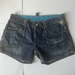Replay Jean Denim Studded Women's Dark Wash Casual Cowgirl Shorts 27