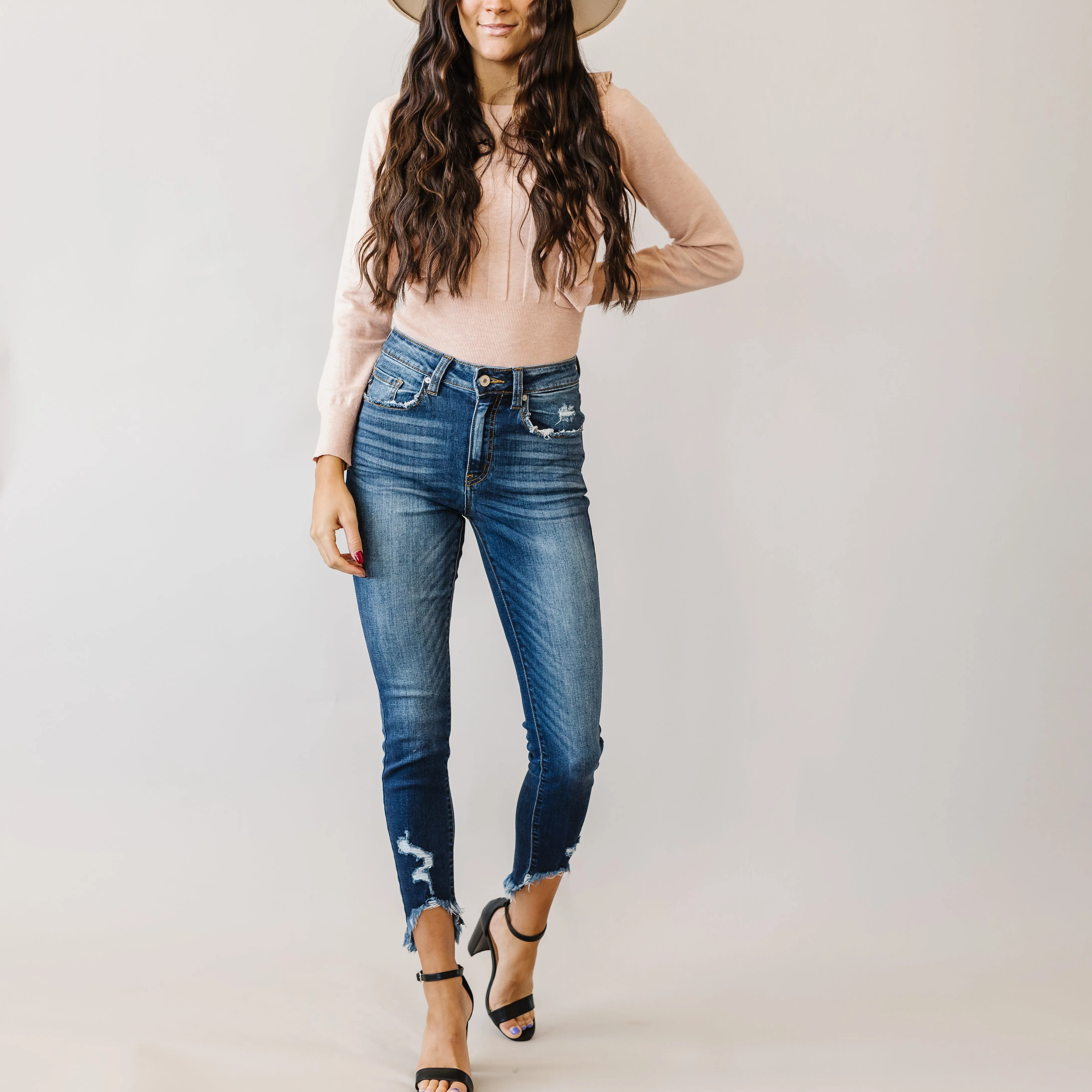 Rhapsody Kancan High Rise Fringe Skinny