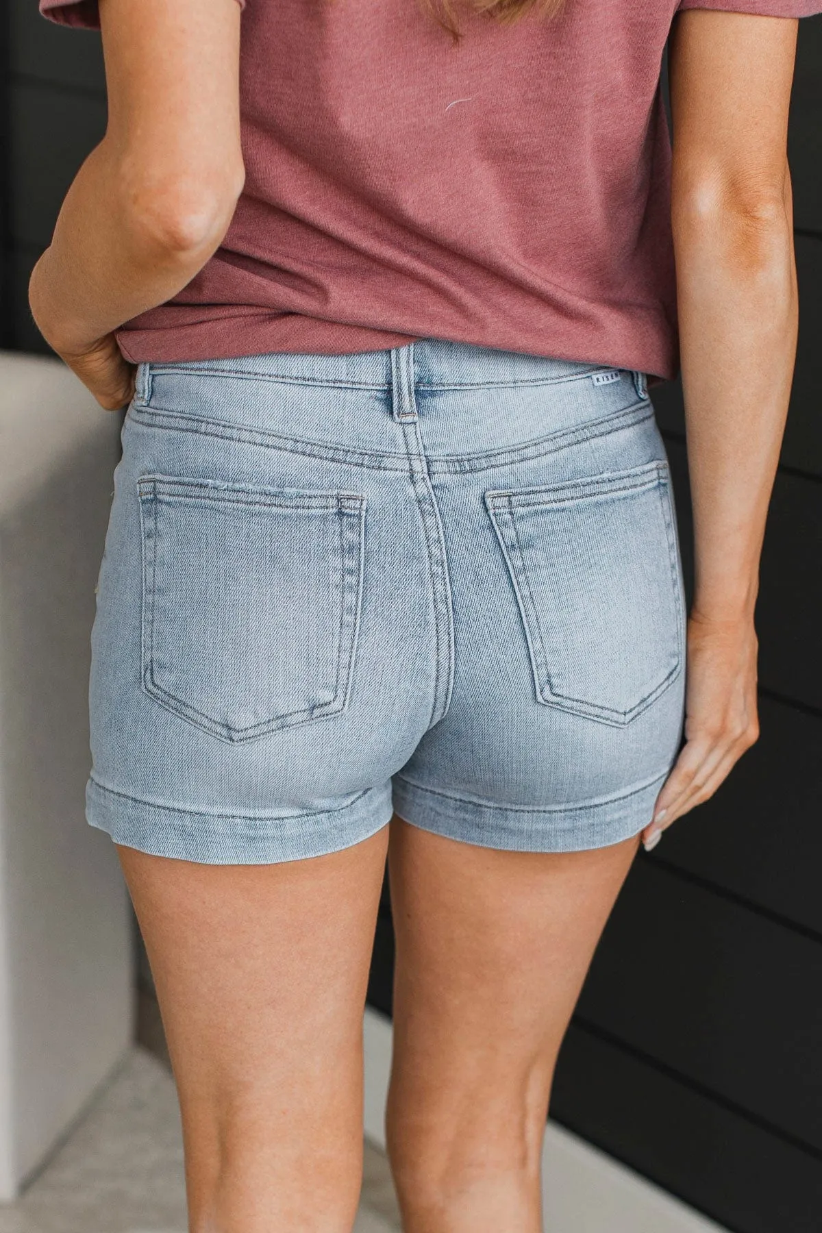 Risen Denim Shorts- Queenie Wash
