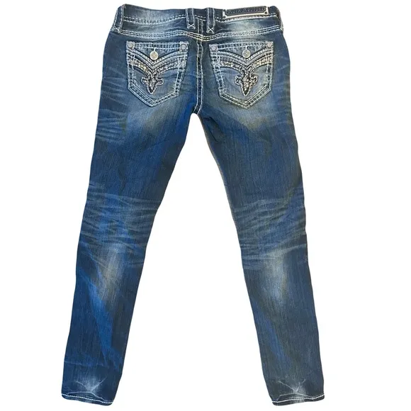 Rock Revival Daray Skinny Jeans Bling Pockets Size 27